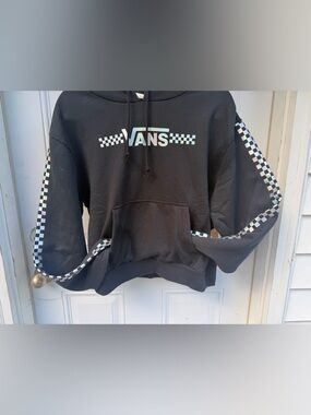 Vans Black Checkerboard Logo Hoodie - Unisex